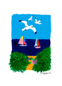 TROIS MOUETTES ET LES DEUX BATEAUX